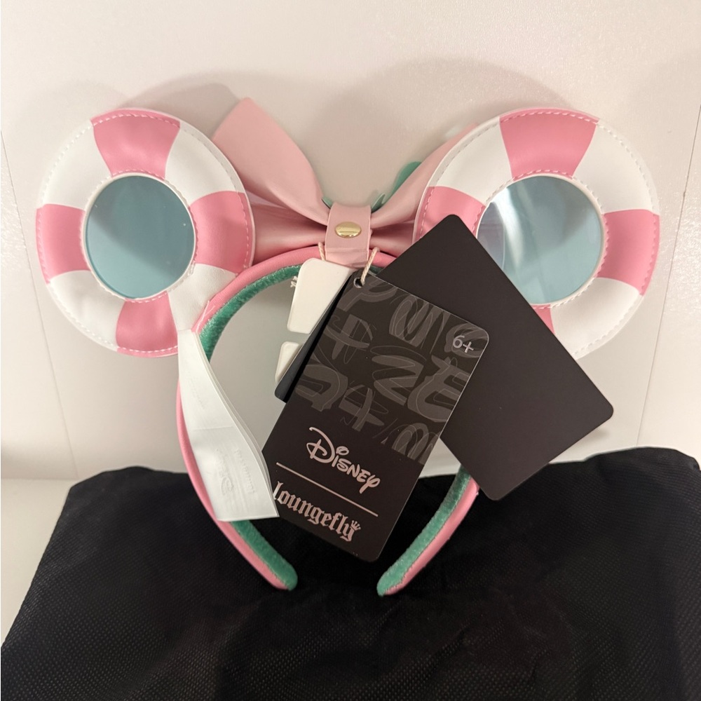 Disney Loungefly Minnie Mouse Vacation Pool Float Ears Headband NWT Tropical - Picture 2 of 4